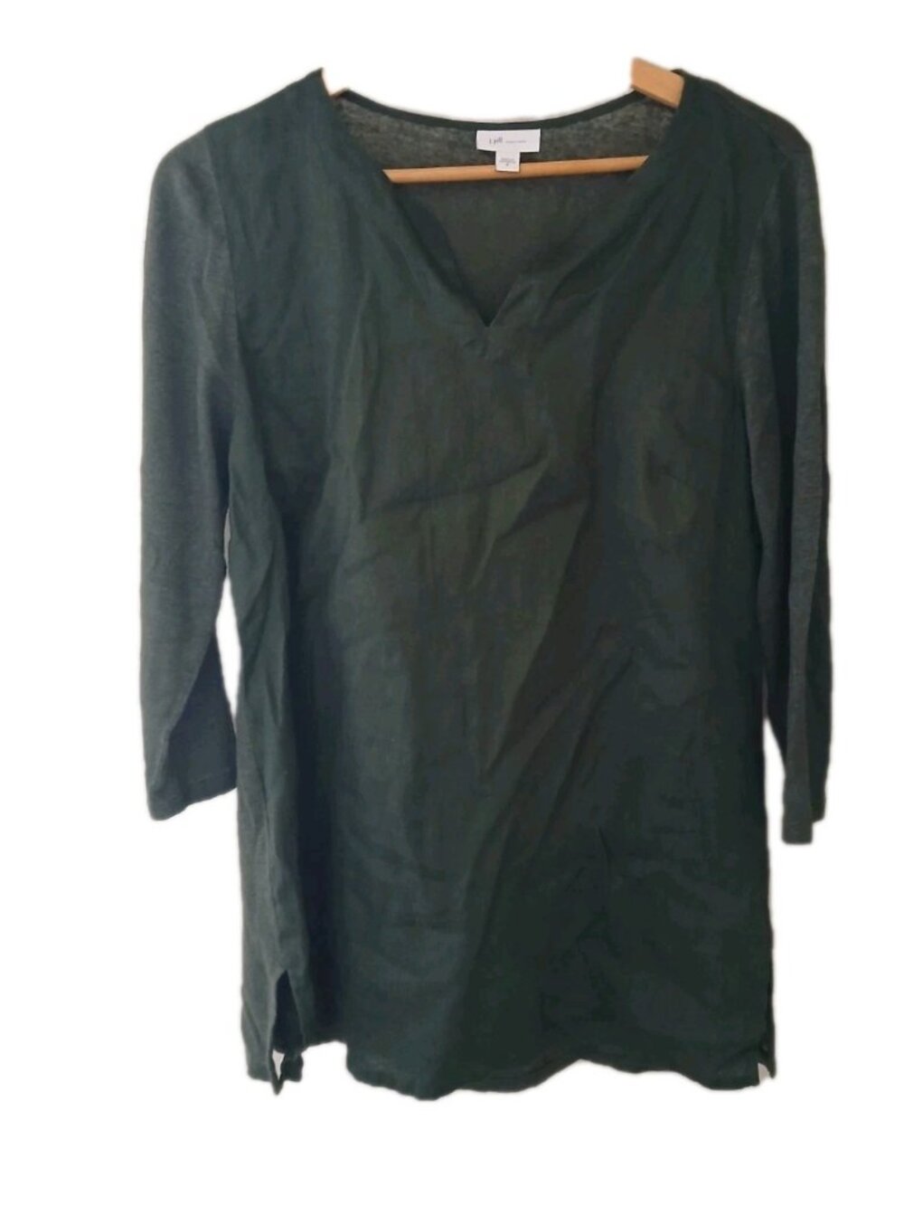 J. Jill Love Linen V Neck Tunic Blouse